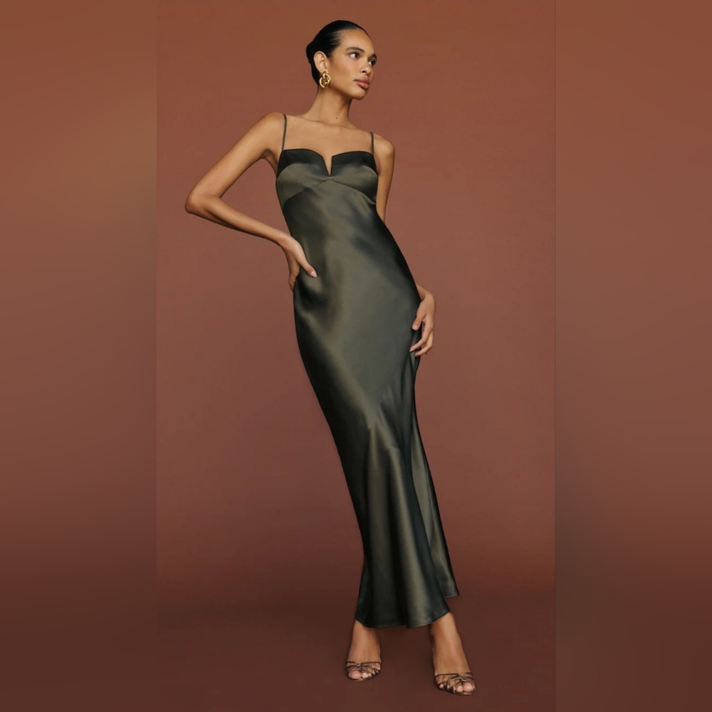 REFORMATION Brie Silk Dress NWT / Sz 4 / Black